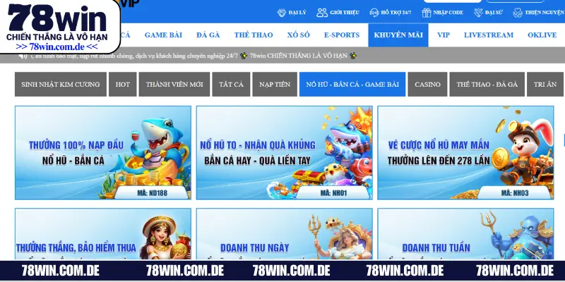 Nhận khuyến mãi 78WIN cơ hội đổi đời